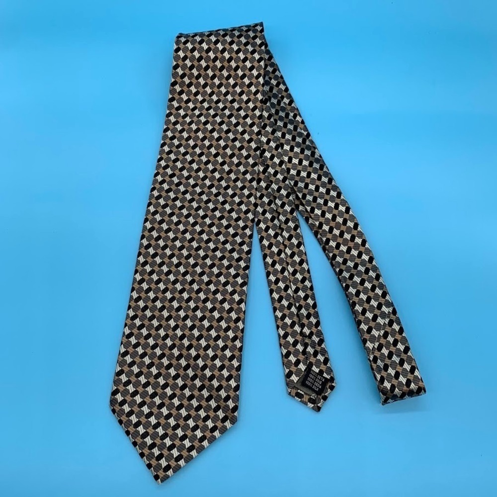 Vintage Foggia Geometric Patterned Preppy Men's Classic Silk Neck‎ Tie